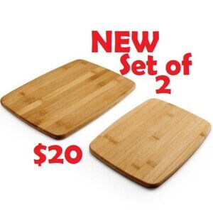 NEW set of 2 bamboo cutting boards board kitchen cooking supplies Farberware Kit